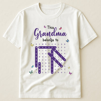 This Grandma Belongs To Word Search - Personalized Shirt