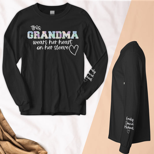 This-Grandma-Wears-Her-Heart-On-Her-Sleeve-Patchwork-Custom-Shirt-1