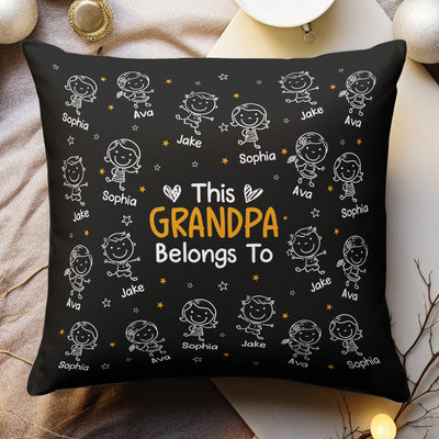This Grandpa Belongs To Doodle Style - Personalized Pillow