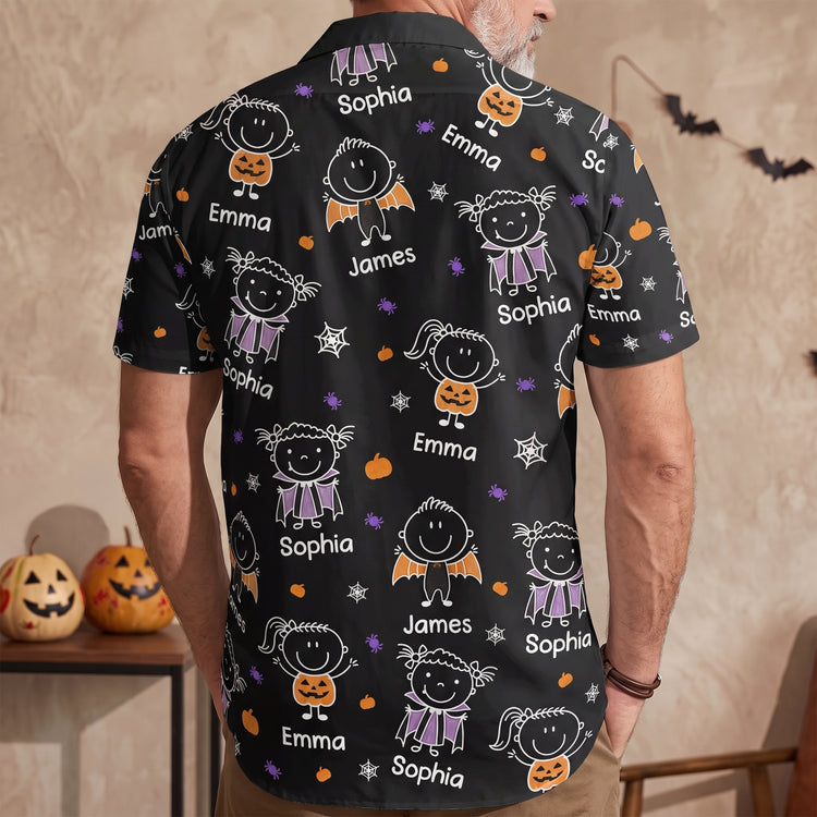 This-Grandpa-Belongs-To-Halloween-Doodle-Ver-Personalized-Hawaiian-Shirt-2