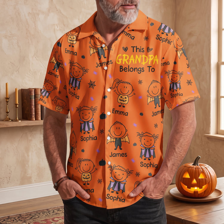 This-Grandpa-Belongs-To-Halloween-Doodle-Ver-Personalized-Hawaiian-Shirt-3