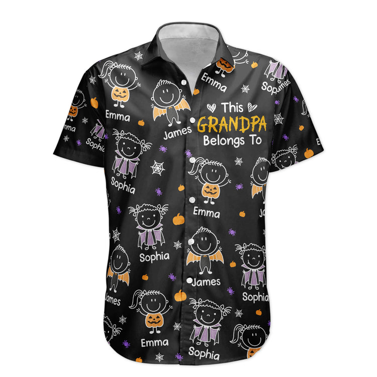 This-Grandpa-Belongs-To-Halloween-Doodle-Ver-Personalized-Hawaiian-Shirt-6