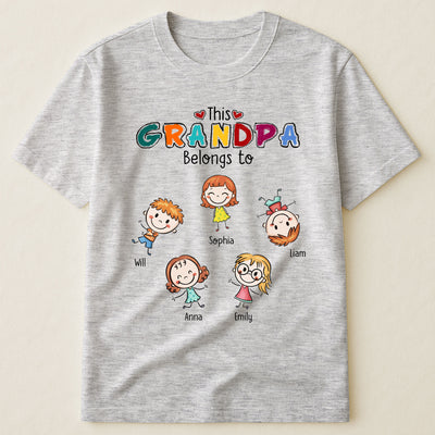 This Grandpa Grandma Belongs Doodle Color - Personalized Shirt