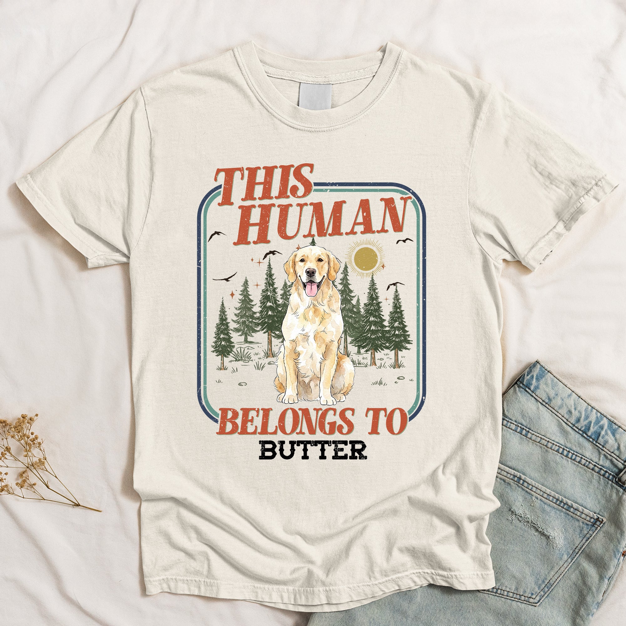 This-Human-Belongs-To-Custom-Pet-Portrait-Watercolor-Personalized-Shirt-3