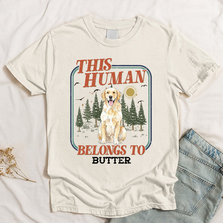 This-Human-Belongs-To-Custom-Pet-Portrait-Watercolor-Personalized-Shirt-3
