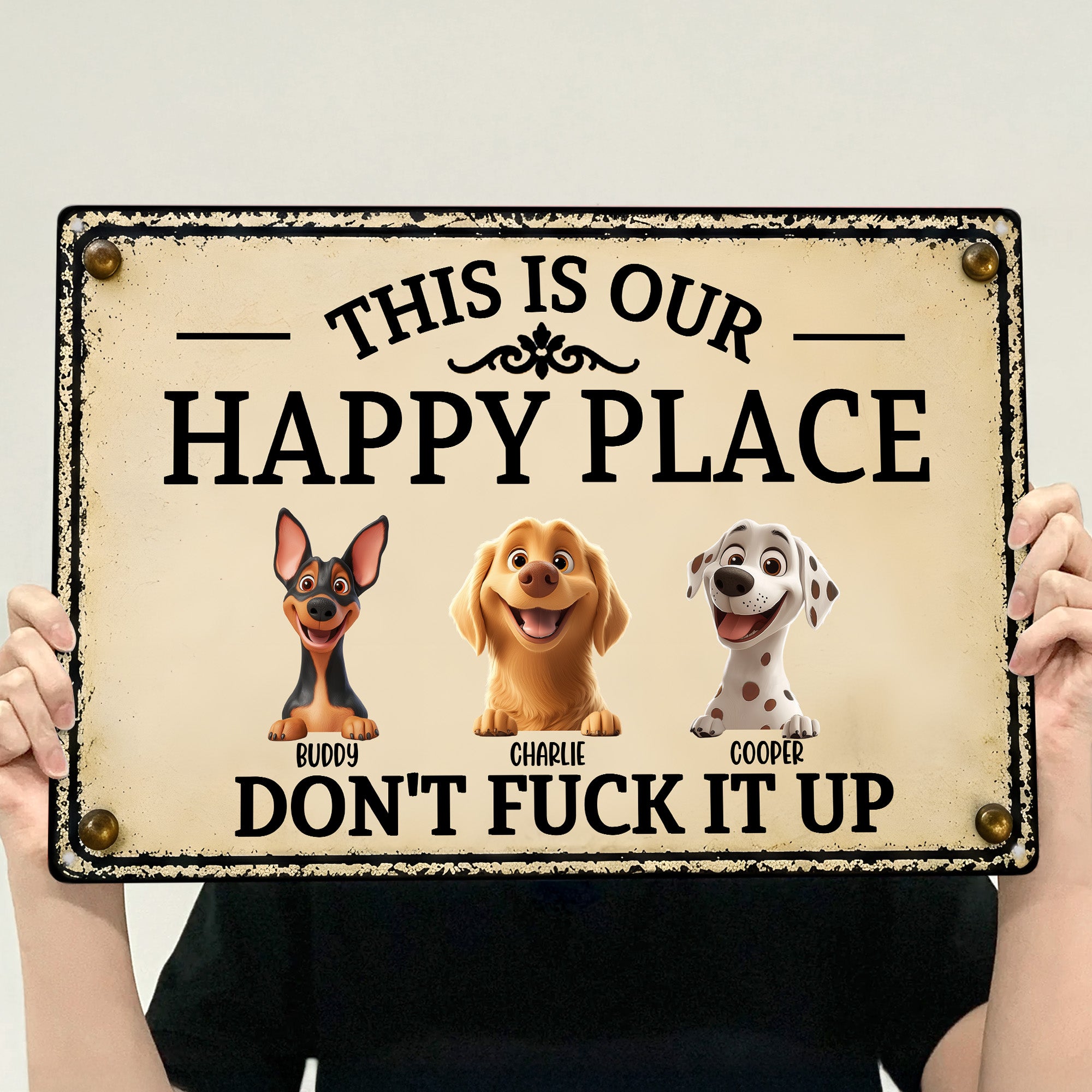 This Is My Happy Place Don't Mess It Up - Personalized Metal Sign