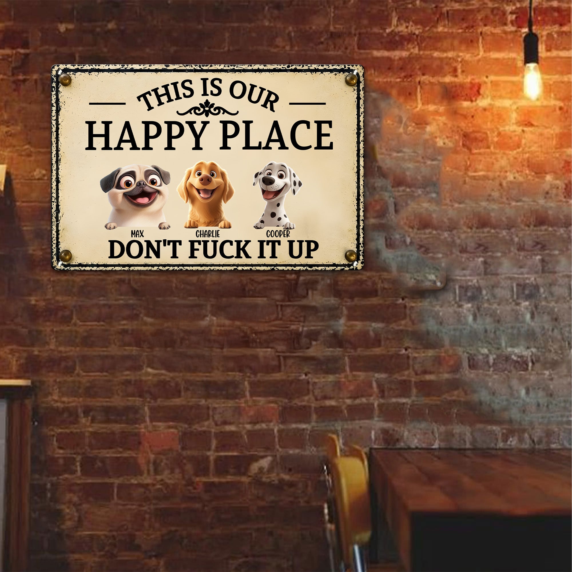 This Is My Happy Place Don't Mess It Up - Personalized Metal Sign
