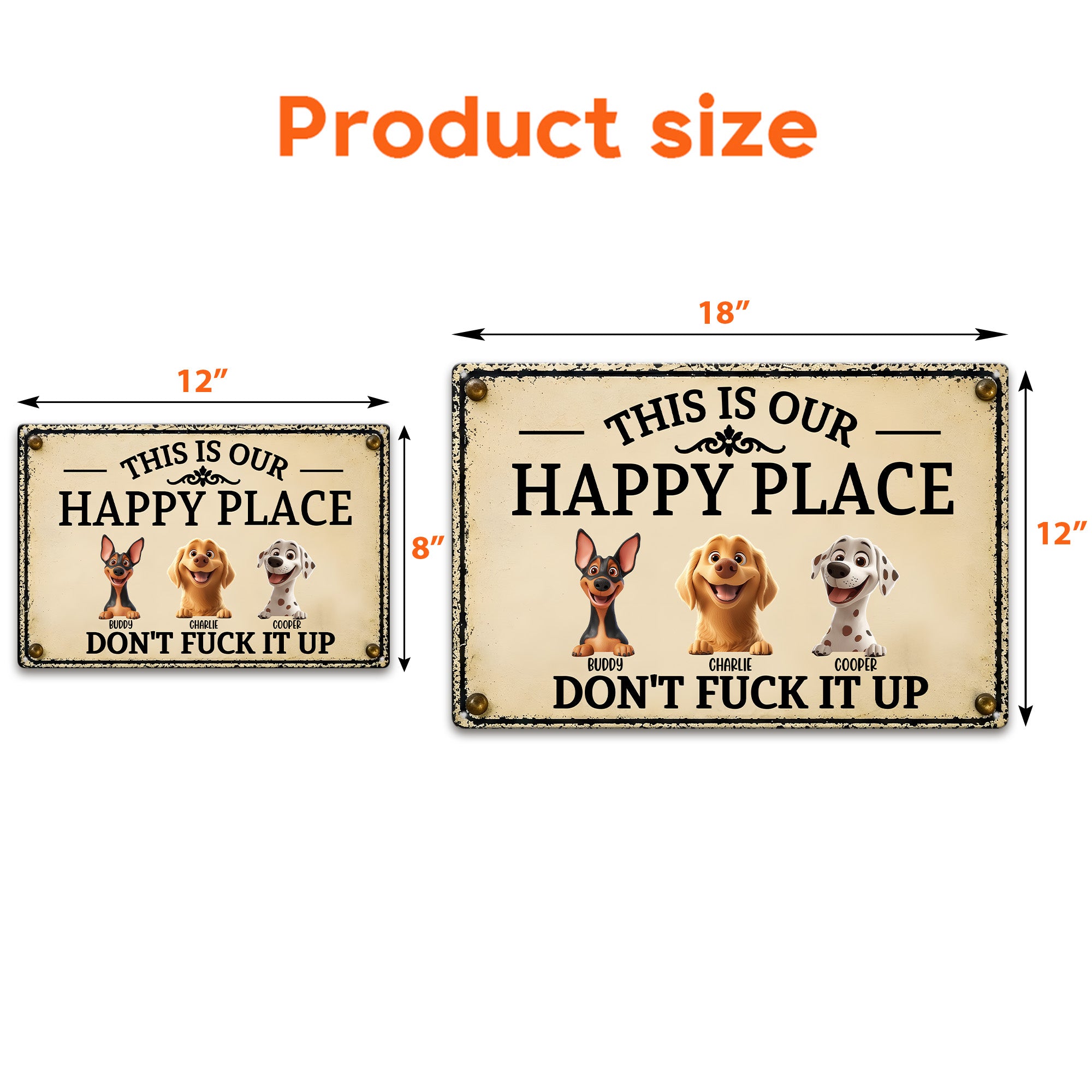This Is My Happy Place Don't Mess It Up - Personalized Metal Sign