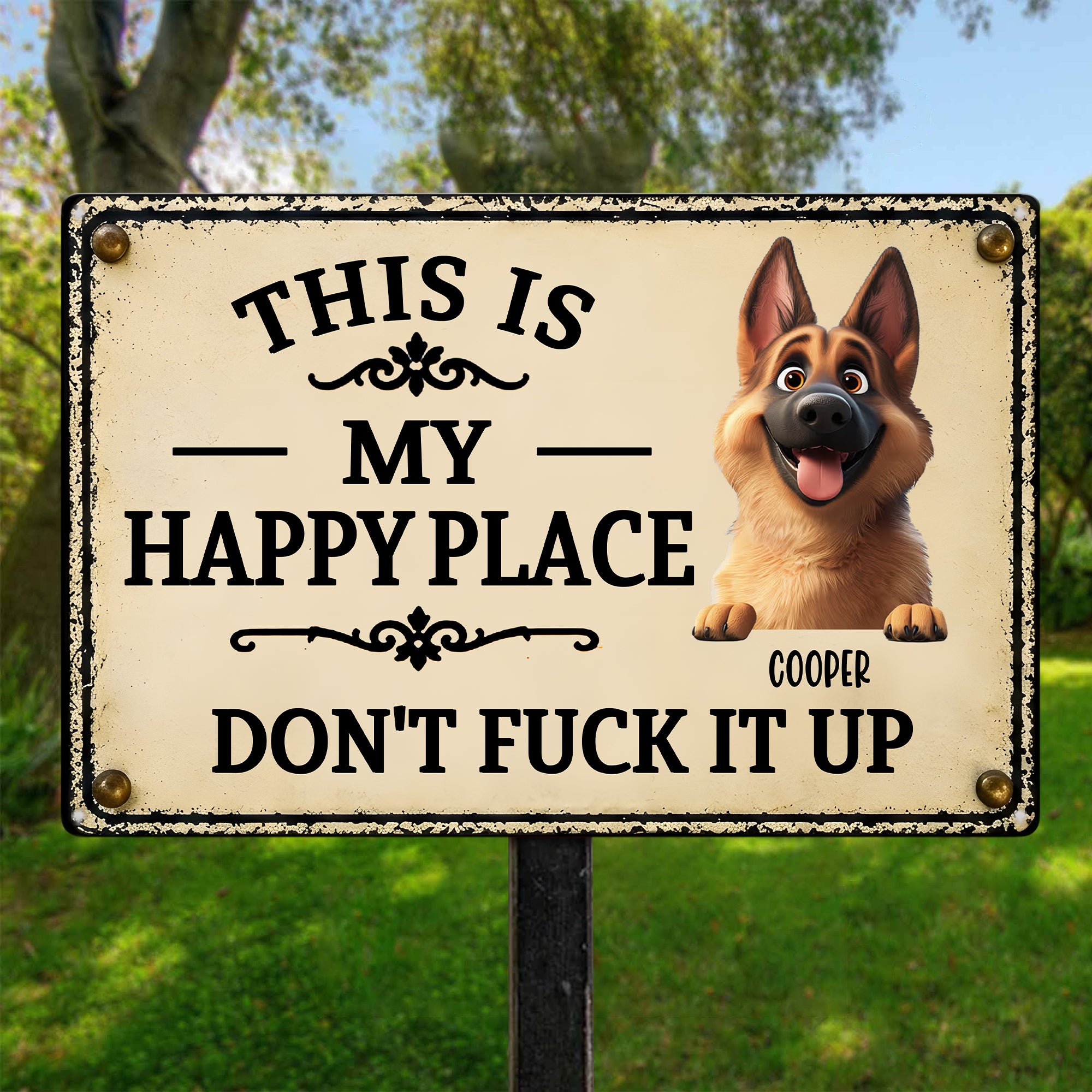 This-Is My Happy Place Don'T Mess It Up - Personalized Metal Sign 1