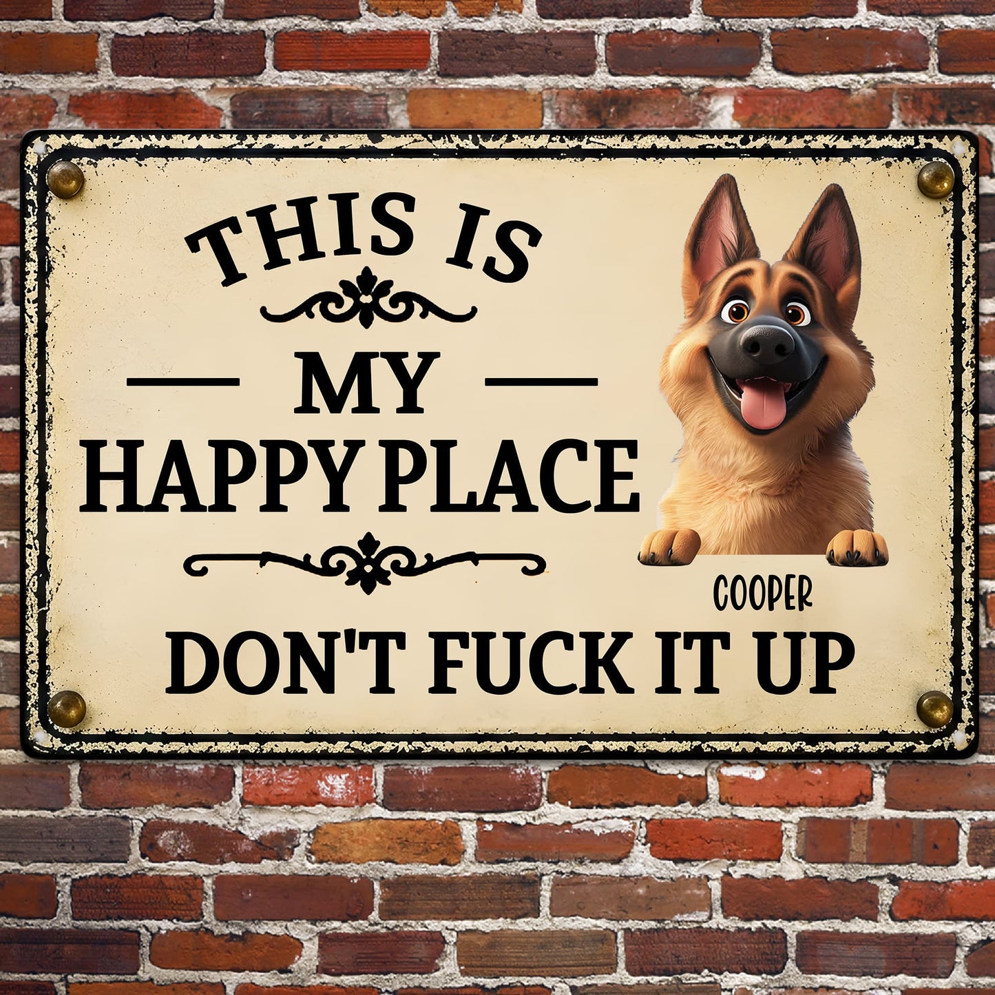 This-Is My Happy Place Don'T Mess It Up - Personalized Metal Sign 2