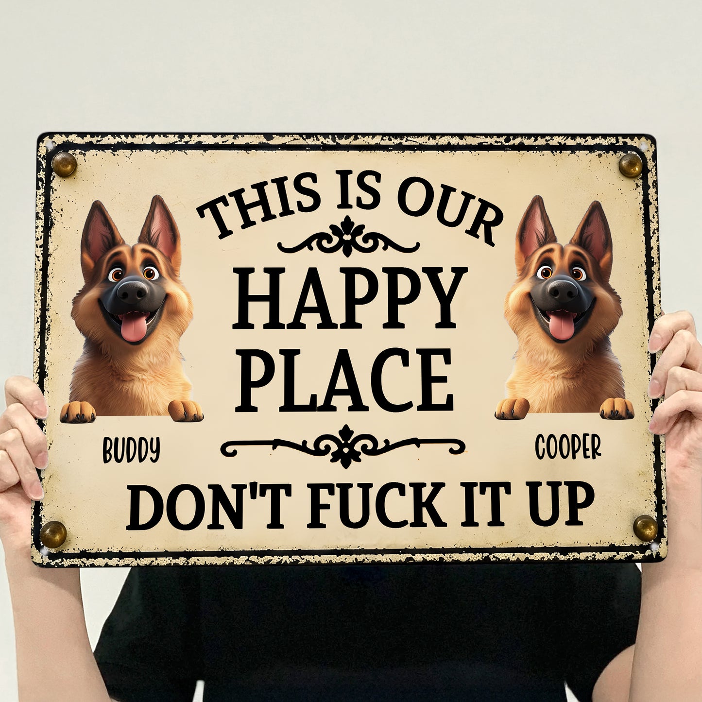 This-Is My Happy Place Don'T Mess It Up - Personalized Metal Sign 3