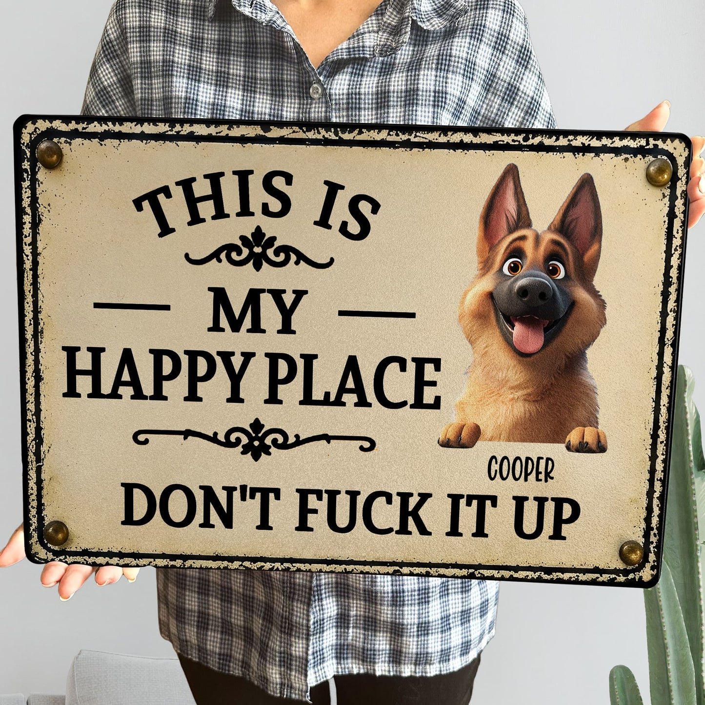 This-Is My Happy Place Don'T Mess It Up - Personalized Metal Sign 4