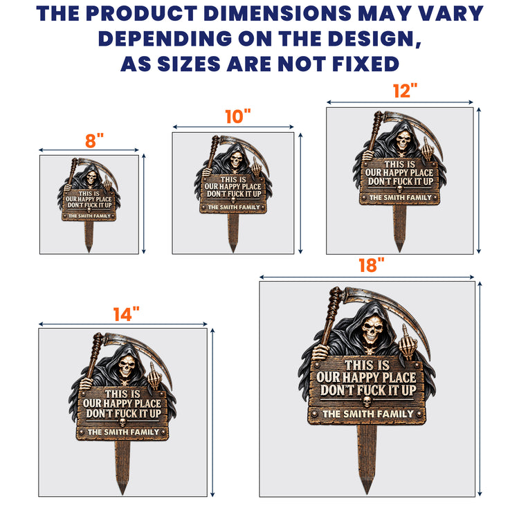 This Is My Happy Place Don't Fck It Up - Halloween Funny Decors - Personalized Garden Stake