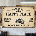 This-Is-My-Happy-Place-Garage-Sign,-Gift-For-Men-For-Him-Personalized-Metal-Sign-(1) 1