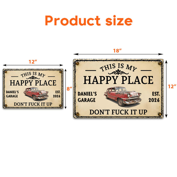 This-Is-My-Happy-Place-Garage-Sign,-Gift-For-Men-For-Him-Personalized-Metal-Sign-(5) 1