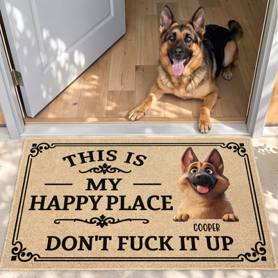 This Is My Happy Place - Personalized Doormat