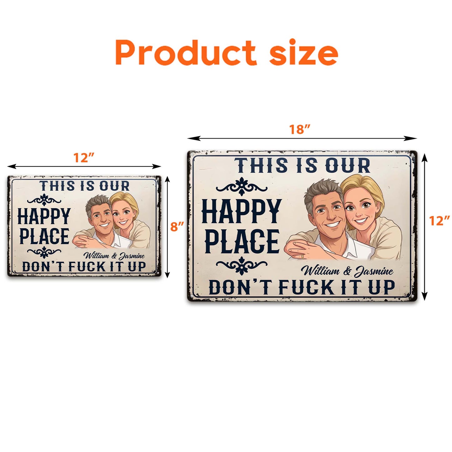 This-Is-Our-Happy-Place-Custom-Couple-Photo-Cartoon-Art-Personalized-Metal-Sign-4