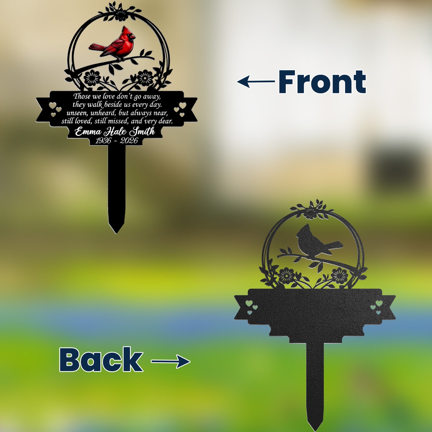 Those We Love Don't Go Away Grave Marker Remembrance Gift - Personalized Garden Stake