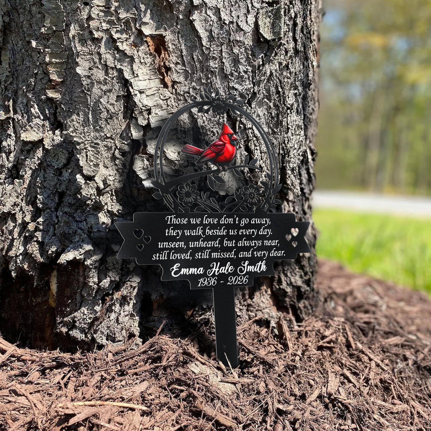 Those We Love Don't Go Away Grave Marker Remembrance Gift - Personalized Garden Stake