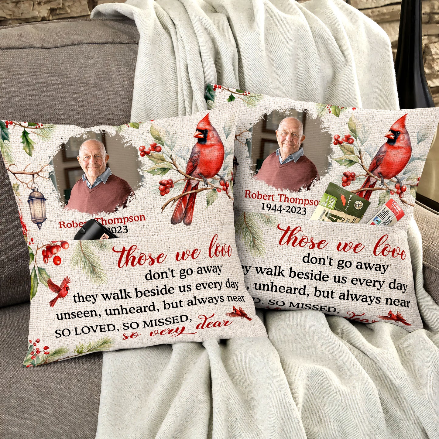 Those We Love Don'T Go Away - Personalized Pocket Pillow (Insert Included)
