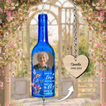 Those We Love Don't Go Away They Fly - Personalized Photo Wine Bottle Wind Chime