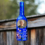 Those We Love Don't Go Away They Fly - Personalized Photo Wine Bottle Wind Chime