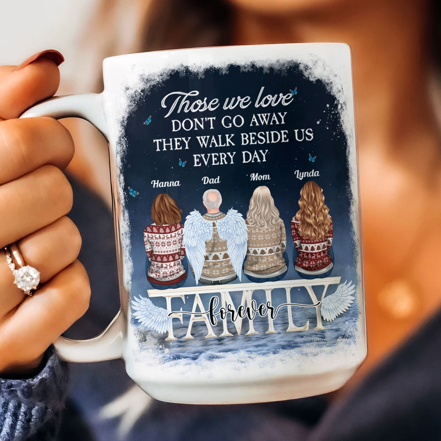 Those We Love Don't Go Away Memorial Gifts - Personalized Mug