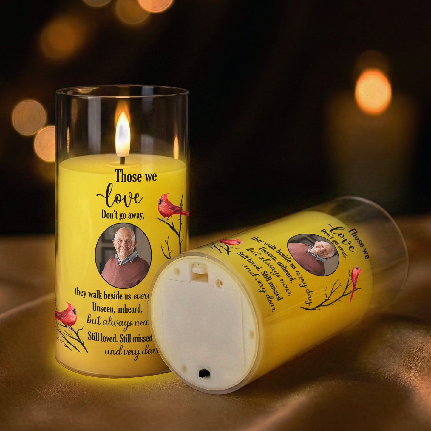 Those We Love Don't Go Away - Personalized Photo LED Candle Light