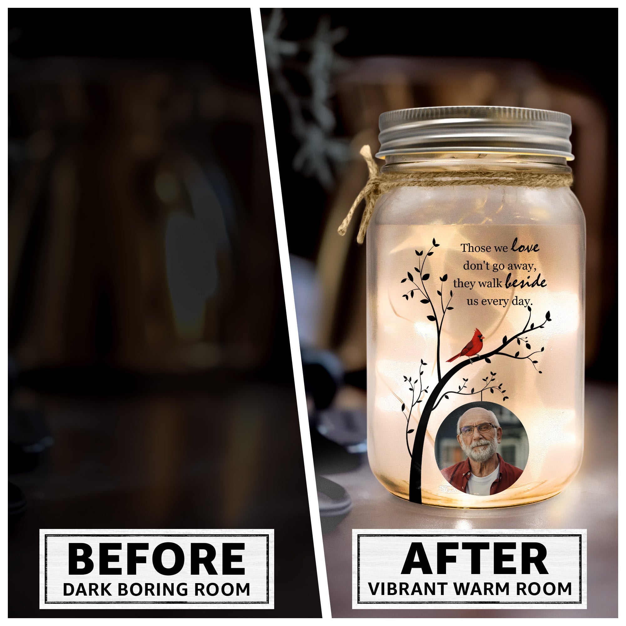Those We Love Don't Go Away - Personalized Photo Mason Jar Light – Macorner