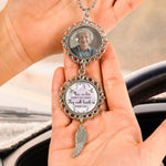 Those We Love Don't Go Away They Walk Beside Us Every Day - Personalized Photo Car Ornament