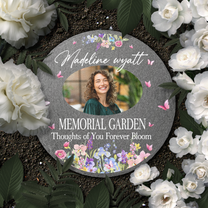 Thoughts Of You Forever Bloom - Personalized Photo Garden Stone