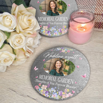 Thoughts Of You Forever Bloom - Personalized Photo Garden Stone