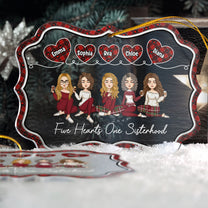 Three Hearts One Sisterhood - Personalized Acrylic Ornament
