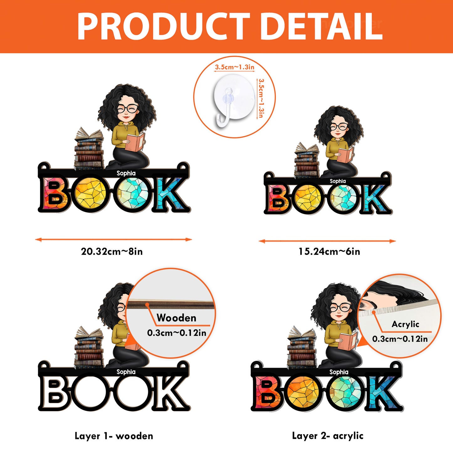 Through Bookish Glass - Personalized Window Hanging Suncatcher Ornament