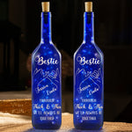 Through Thick And Thin, We'll Always Be Together - Personalized Blue Bottle Lamp