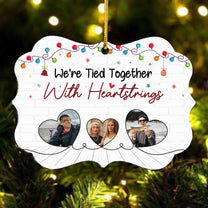 Tied Together With Heartstrings - Personalized Aluminum Photo Ornament