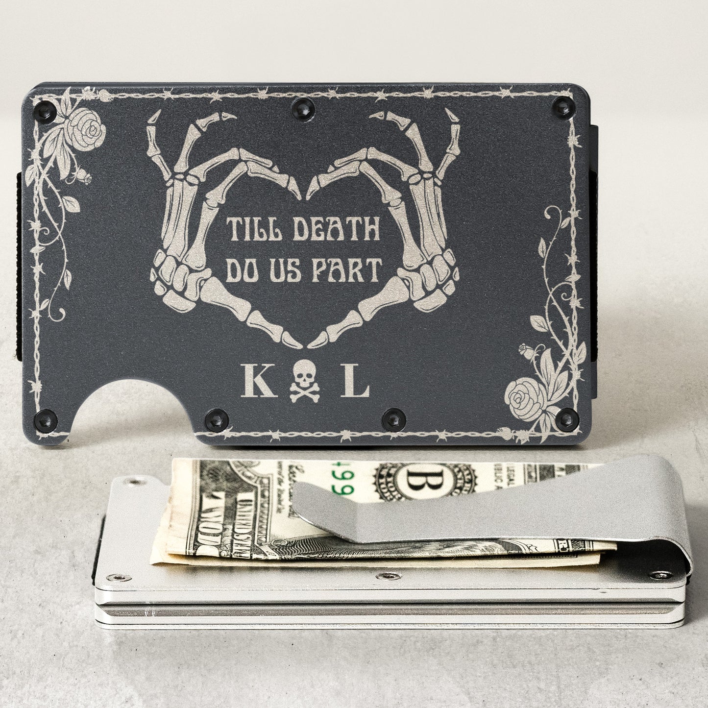 Till Death Do Us Part - Personalized Metal Card Holder