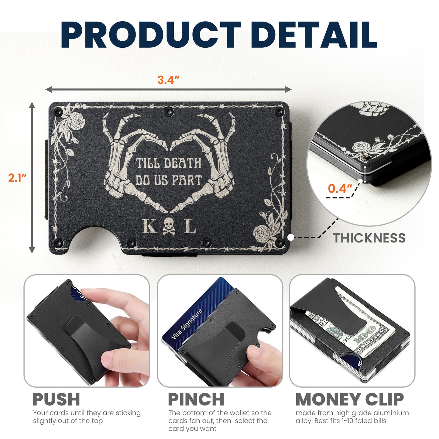 Till Death Do Us Part - Personalized Metal Card Holder