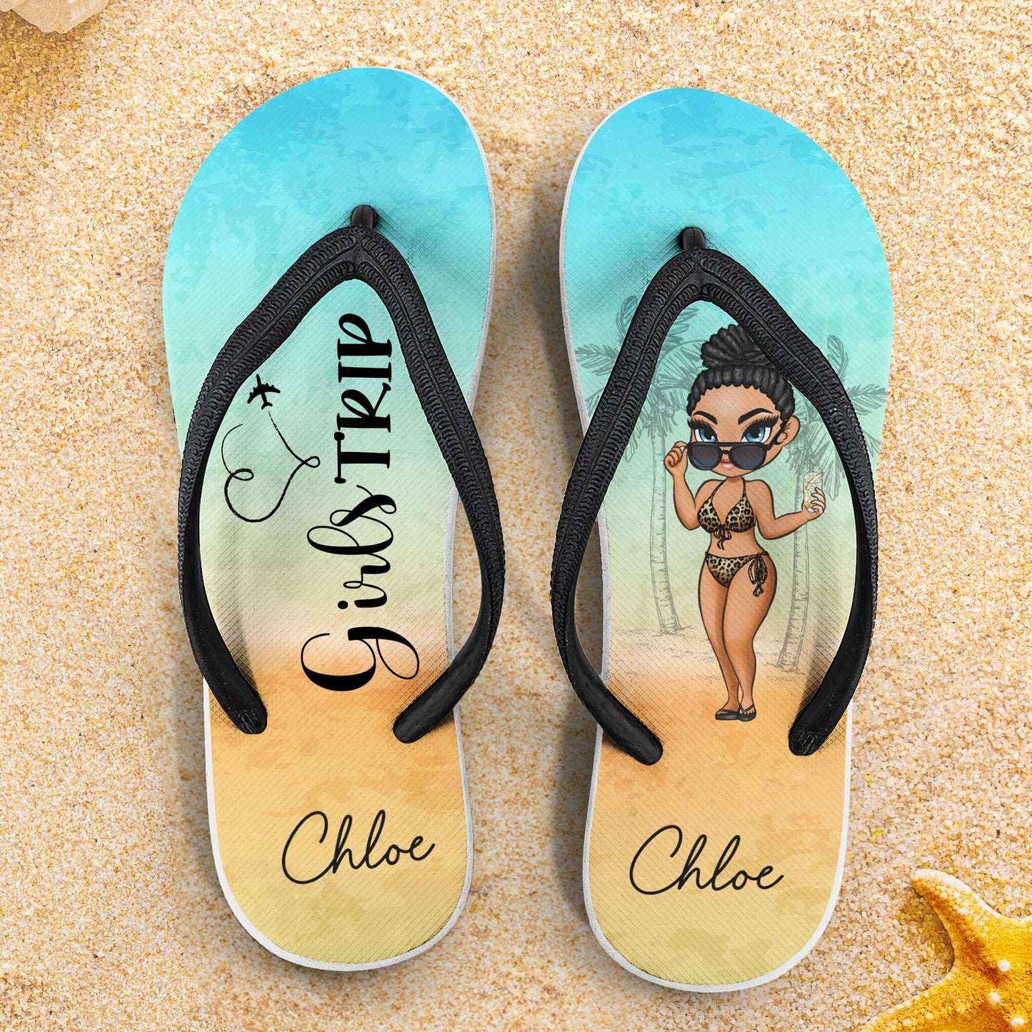 Time For Girls Trip - Personalized Flip Flops