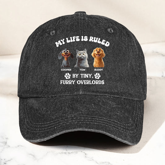 Tiny Furry Overlords - Personalized Distressed Denim Cap