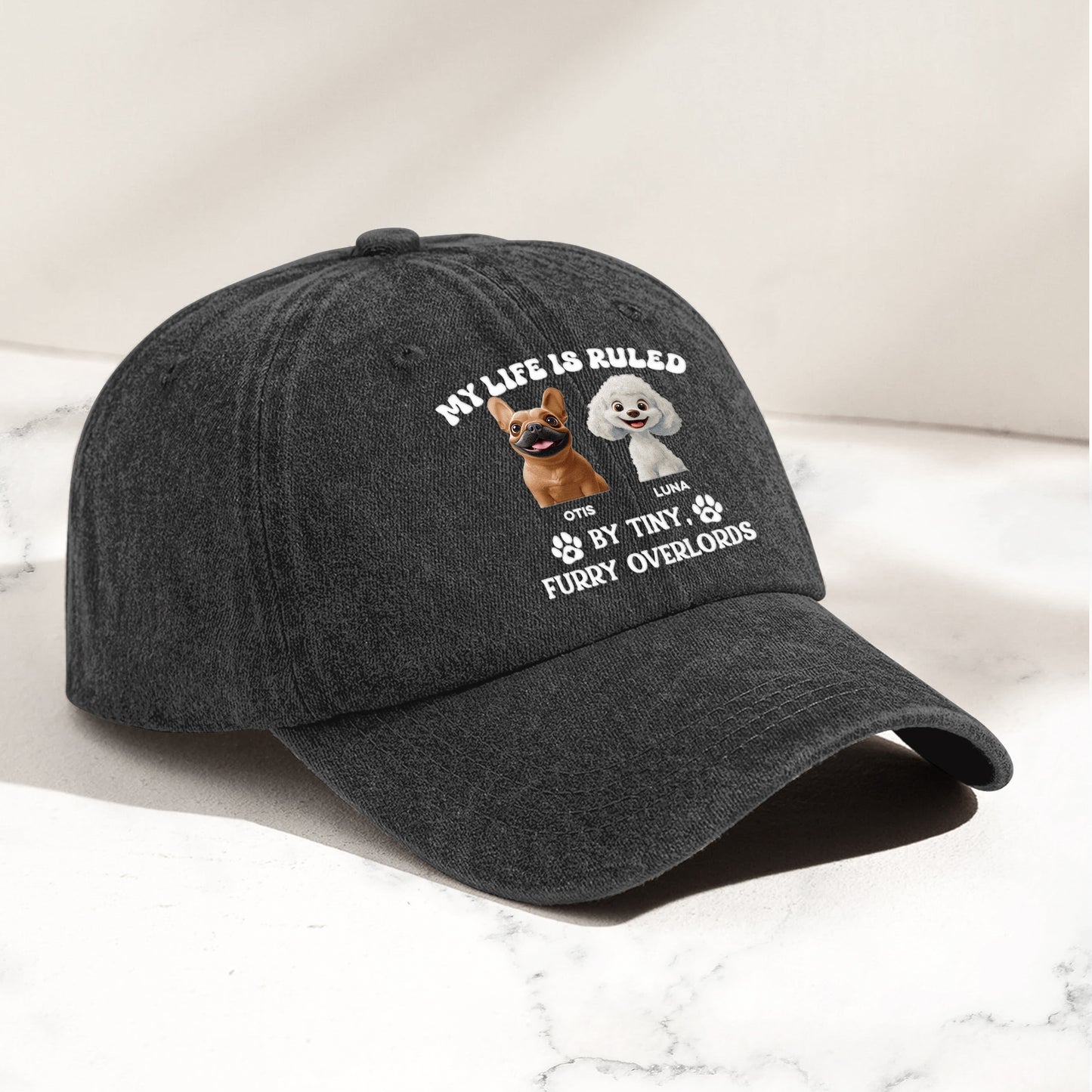Tiny Furry Overlords - Personalized Distressed Denim Cap