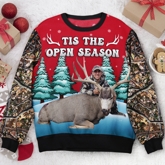 Tis The Season Gifts For Hunting Lovers Hunters - Personalized Photo Ugly Sweater