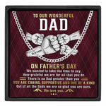 To A Wonderful Dad We Are So Glad You Are Ours - Personalized Men's Cuban Link Chain