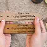 To Bonus Dad, Step Dad Thanks For Putting Up With Mom - Personalized Engraved Leather Belt