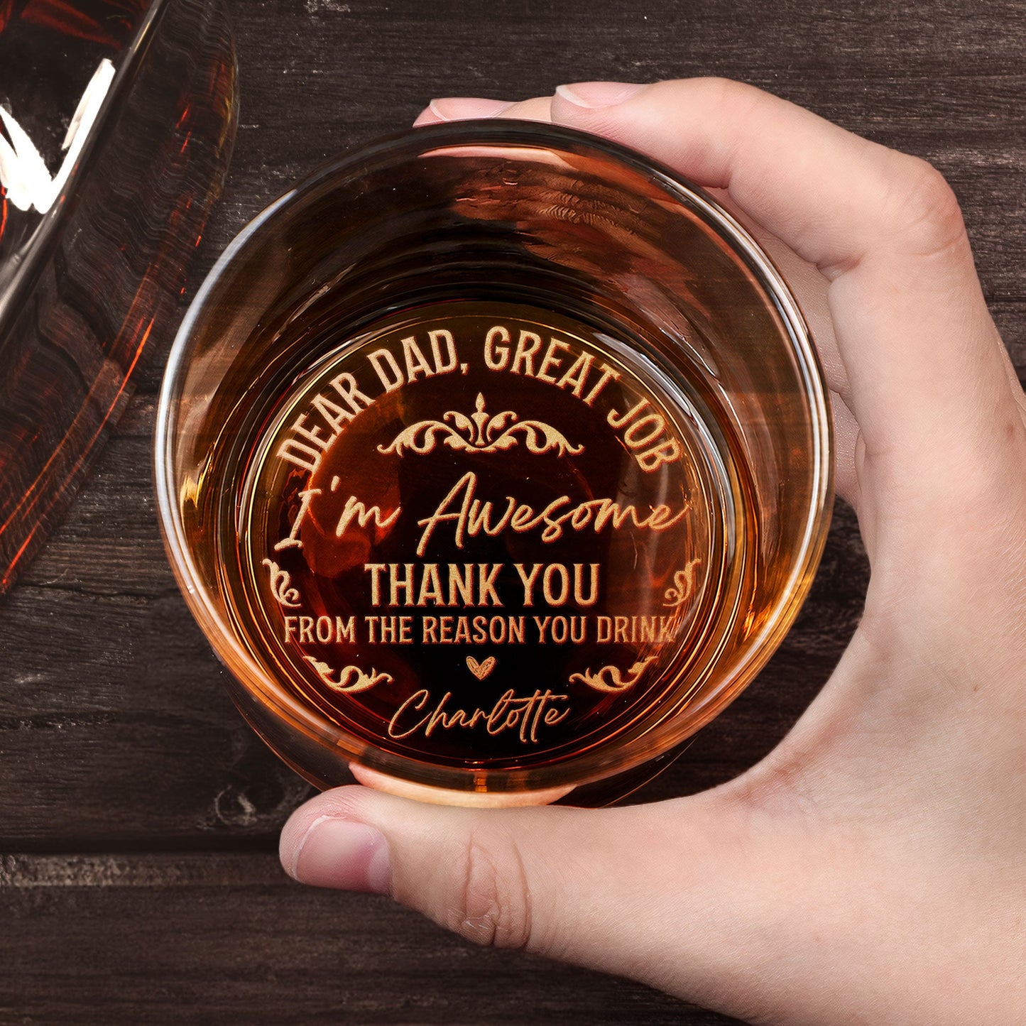 To Dad From The Reasons You Drink - Personalized Engraved Whiskey Glass