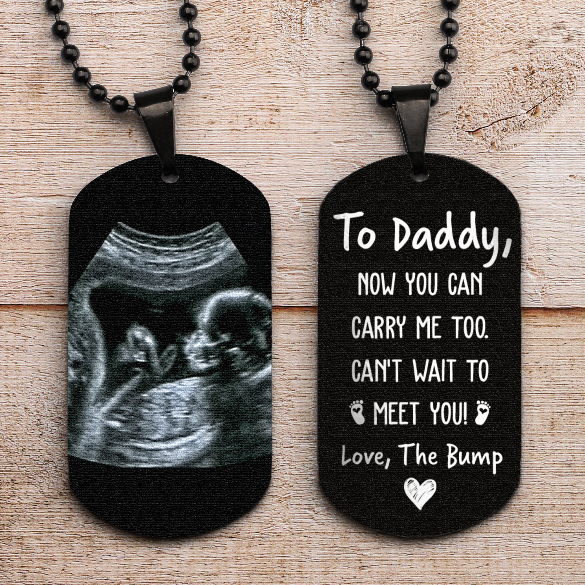 To Daddy Now You Can Carry Me Too - Personalized Photo Dog Tag Necklace