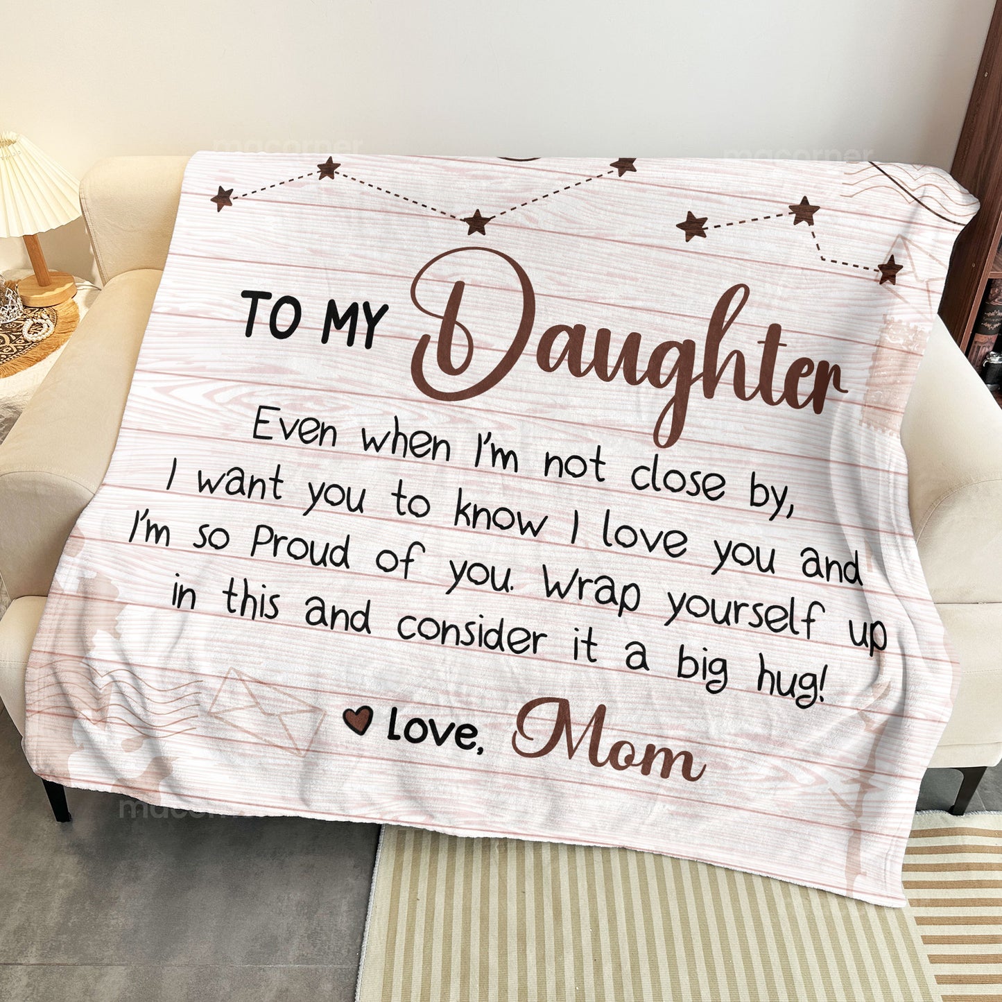 To Daughter, Son - Consider It A Big Hug - Custom States - Personalized Blanket