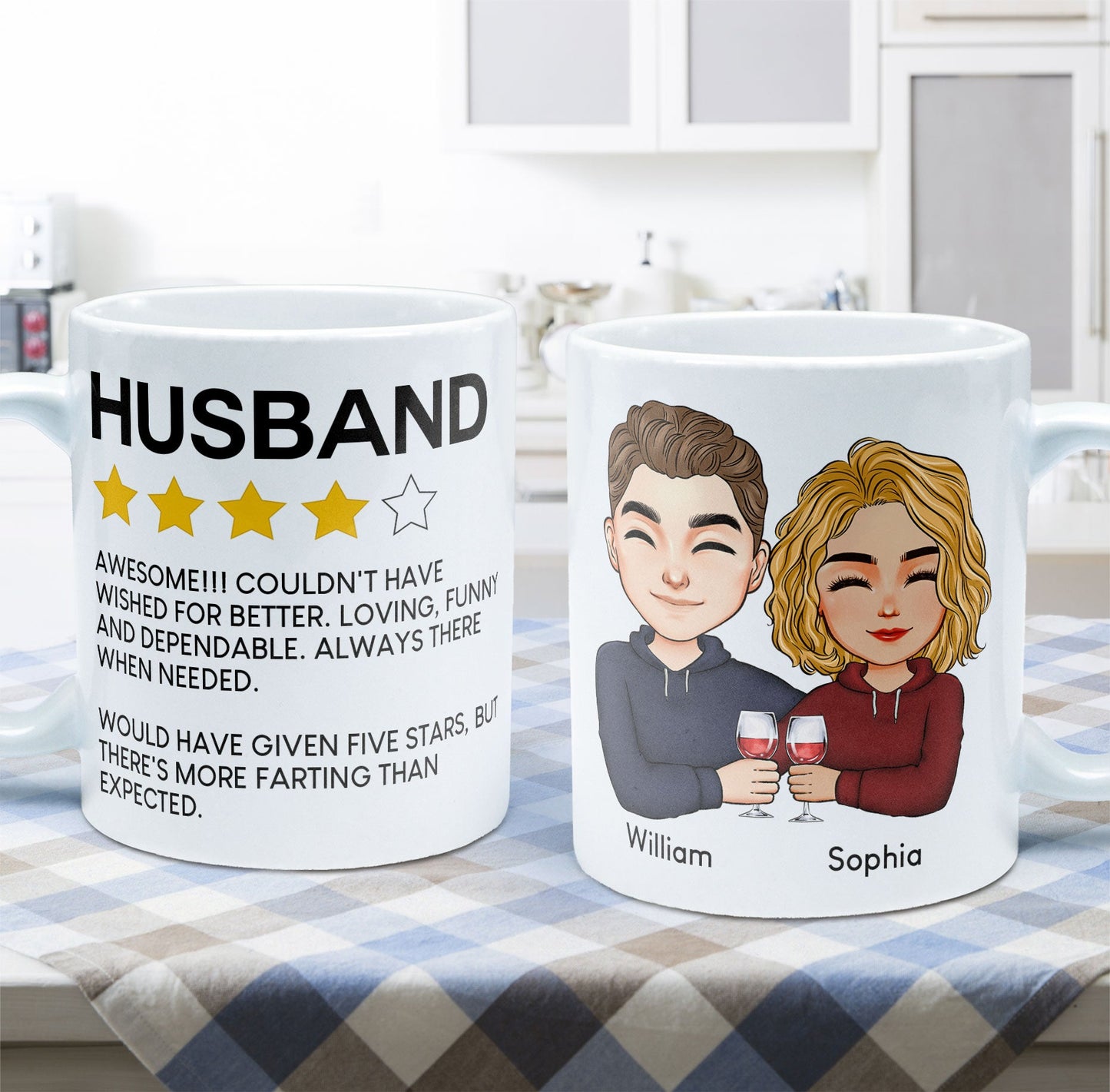 To Husband Five Star Funny - Personalized Mug