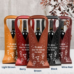 To Mom From The Reasons You Drink - Fun Gifts For Mom, Wife - Personalized Leather Wine Bag