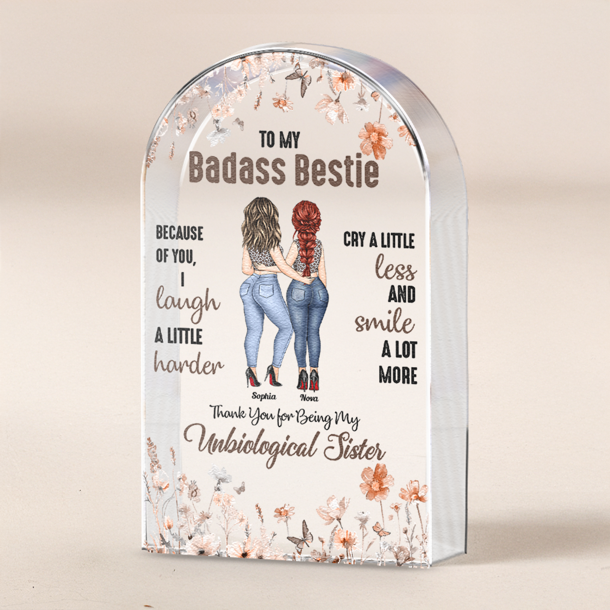 To My Badass Bestie - Personalized Acrylic Plaque